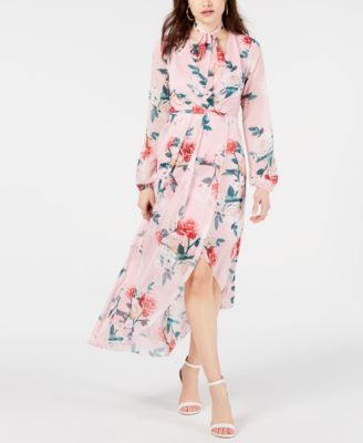 guess long floral print dress