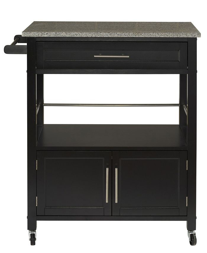 Linon Home Décor Cameron Kitchen Cart with Granite Top, Black & Reviews