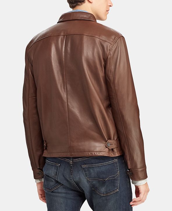 Polo Ralph Lauren Men's Leather Jacket & Reviews - Coats & Jackets ...