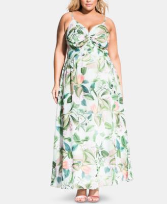 city chic green floral dress