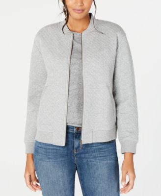 eileen fisher quilted denim jacket