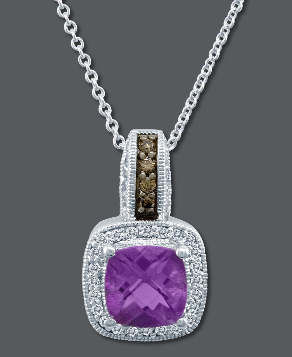 Le Vian 14k White Gold Necklace, Amethyst (1 1/3 ct. t.w.) and White