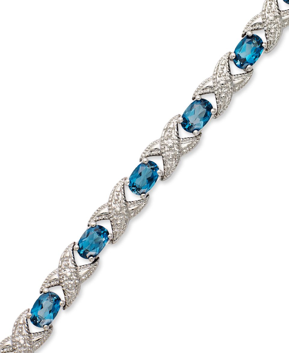 Sterling Silver Bracelet, Blue Topaz (20 ct. t.w.)   Bracelets   Jewelry & Watches