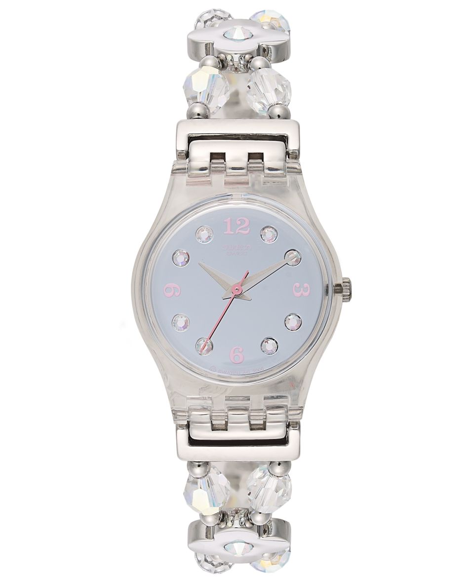 Swatch Watch, Womens Swiss First Romance Crystal Bead and Stainless