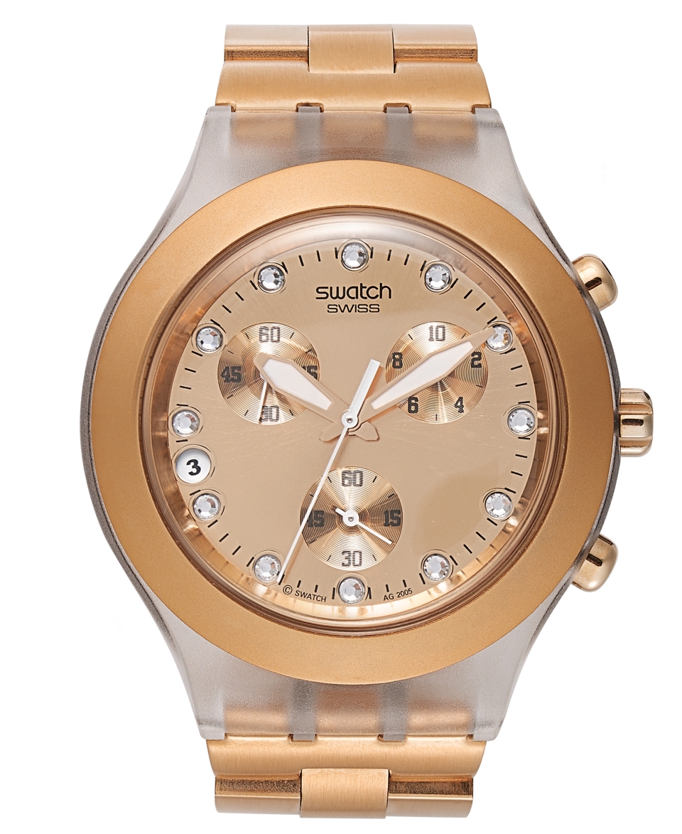 Swatch Watch, Unisex Swiss Chronograph Full Blooded Caramel Toffee Color Aluminum Bracelet 43mm SVCK4047AG   Watches   Jewelry & Watches