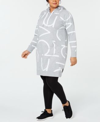 plus size sweatshirt dress with hood