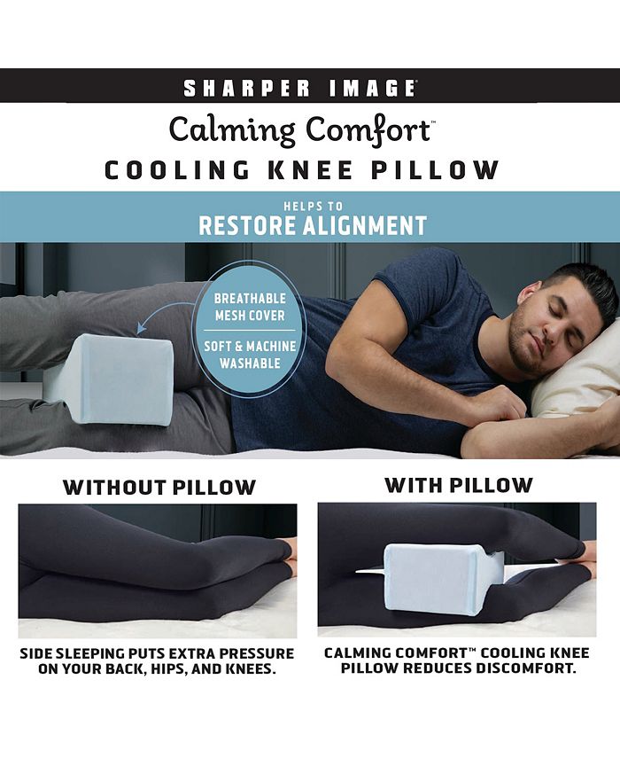 Sharper Image Calming Comfort Charcoal Infused Cooling Knee Pillow