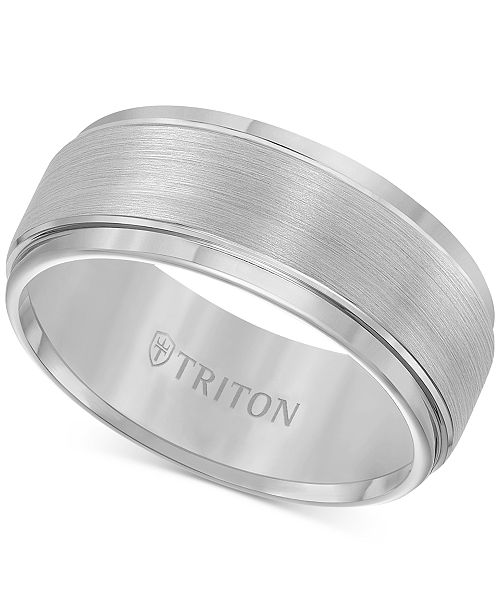Triton Men S Ring Tungsten Carbide Comfort Fit Wedding Band 9mm Band Reviews Rings Jewelry Watches Macy S
