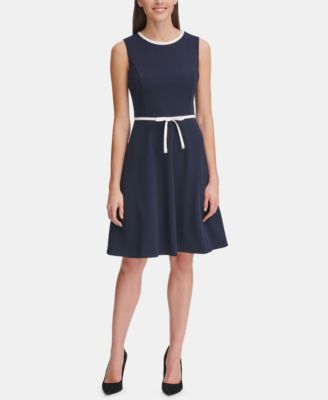 tommy hilfiger chiffon scuba crepe dress