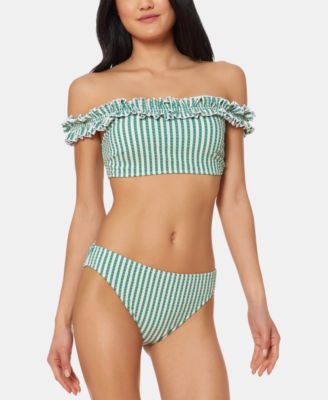 ruffle off the shoulder swim top