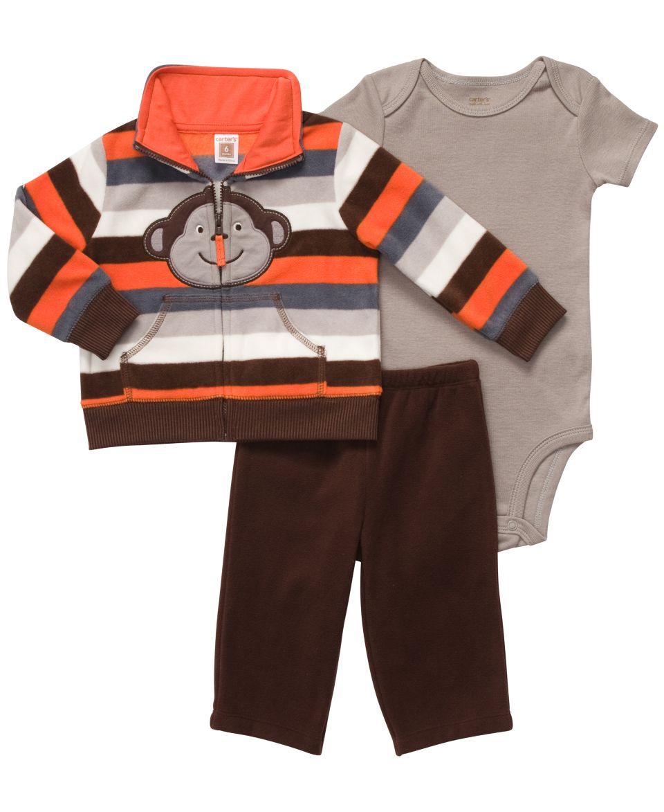 Carters Baby Set, Baby Boys 3 Piece Striped Monkey Set