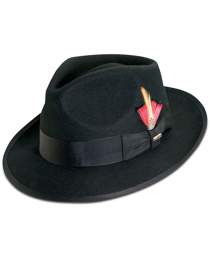 Scala Men's Wool SnapBrim Fedora & Reviews Hats, Gloves & Scarves