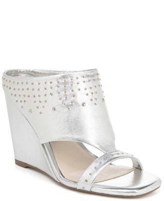 macy's silver wedge sandals