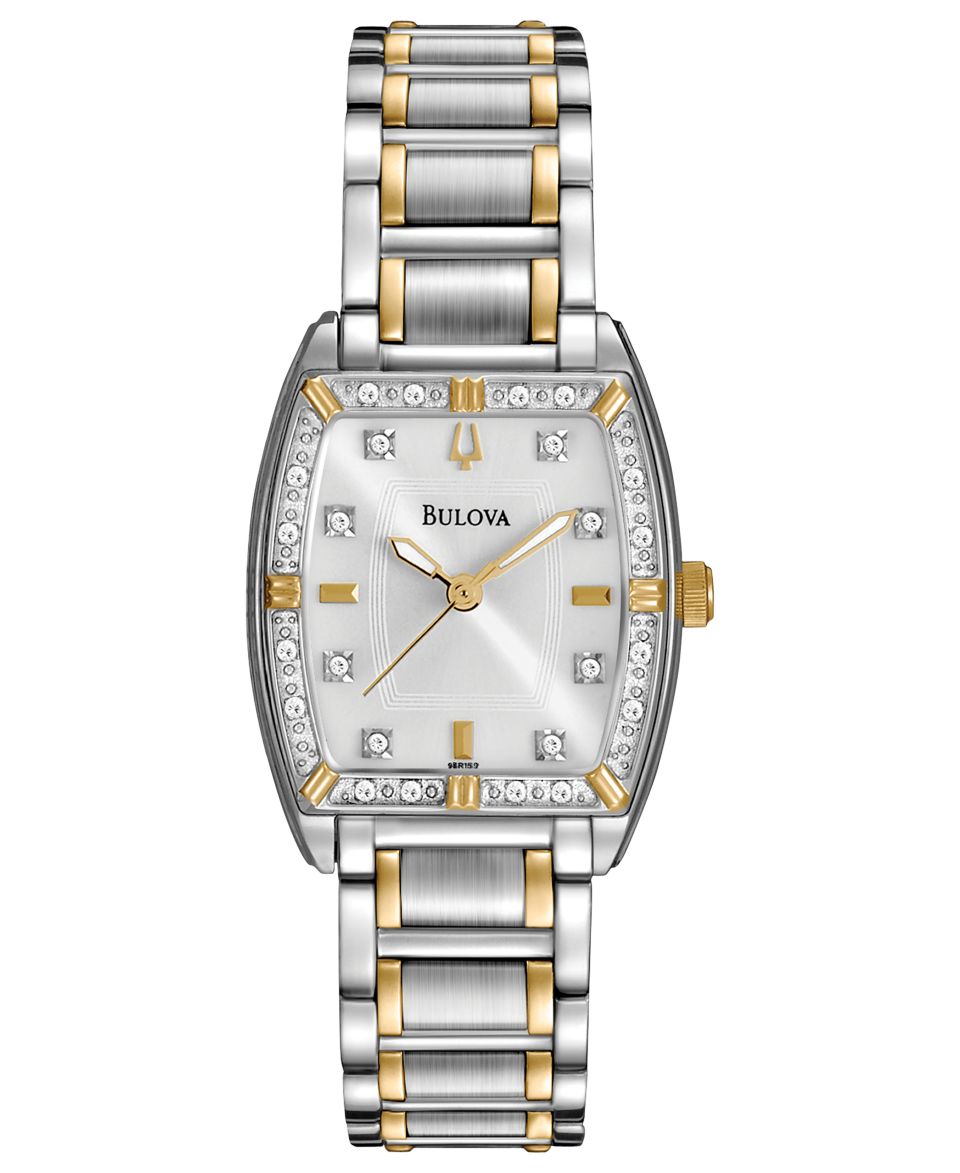 Bulova Watch, Womens Diamond Accent Two Tone Stainless Steel Bracelet