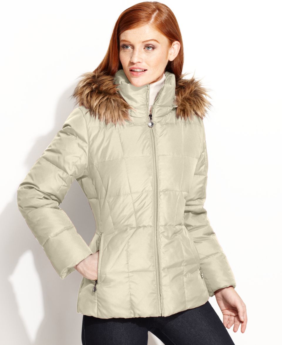 Calvin Klein Jacket, Packable Hooded Quilted Down Puffer   Womens