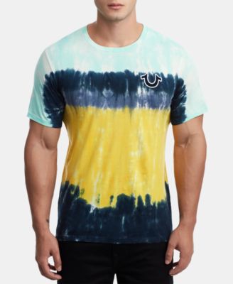 blue and yellow true religion shirt