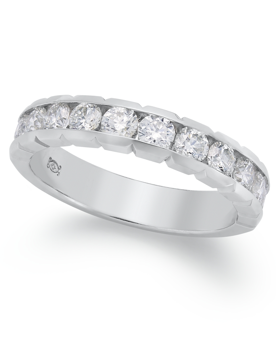 Diamond Ring, 14k White Gold Certified Diamond Anniversary Band (3/4