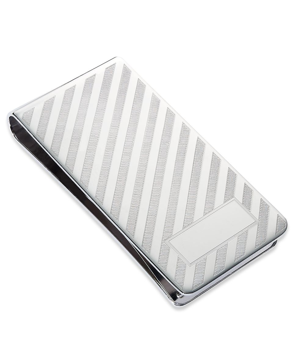 Sterling Silver Money Clip, Striped Money Clip