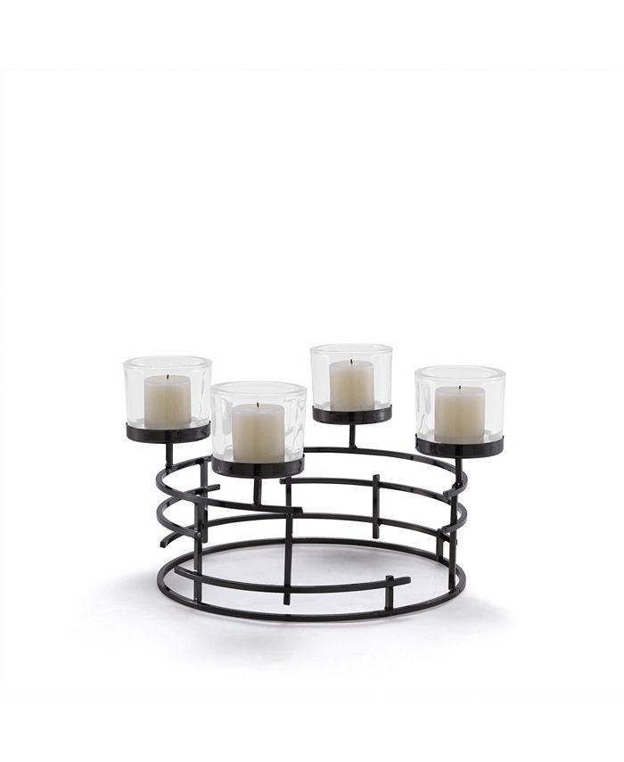 Danya B Metallic Smoke Round Candleholder Reviews Candle Holders Home Decor Macy S
