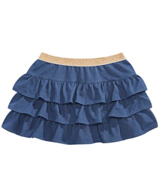 girls denim ruffle skirt