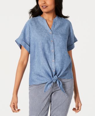 macys charter club linen tops