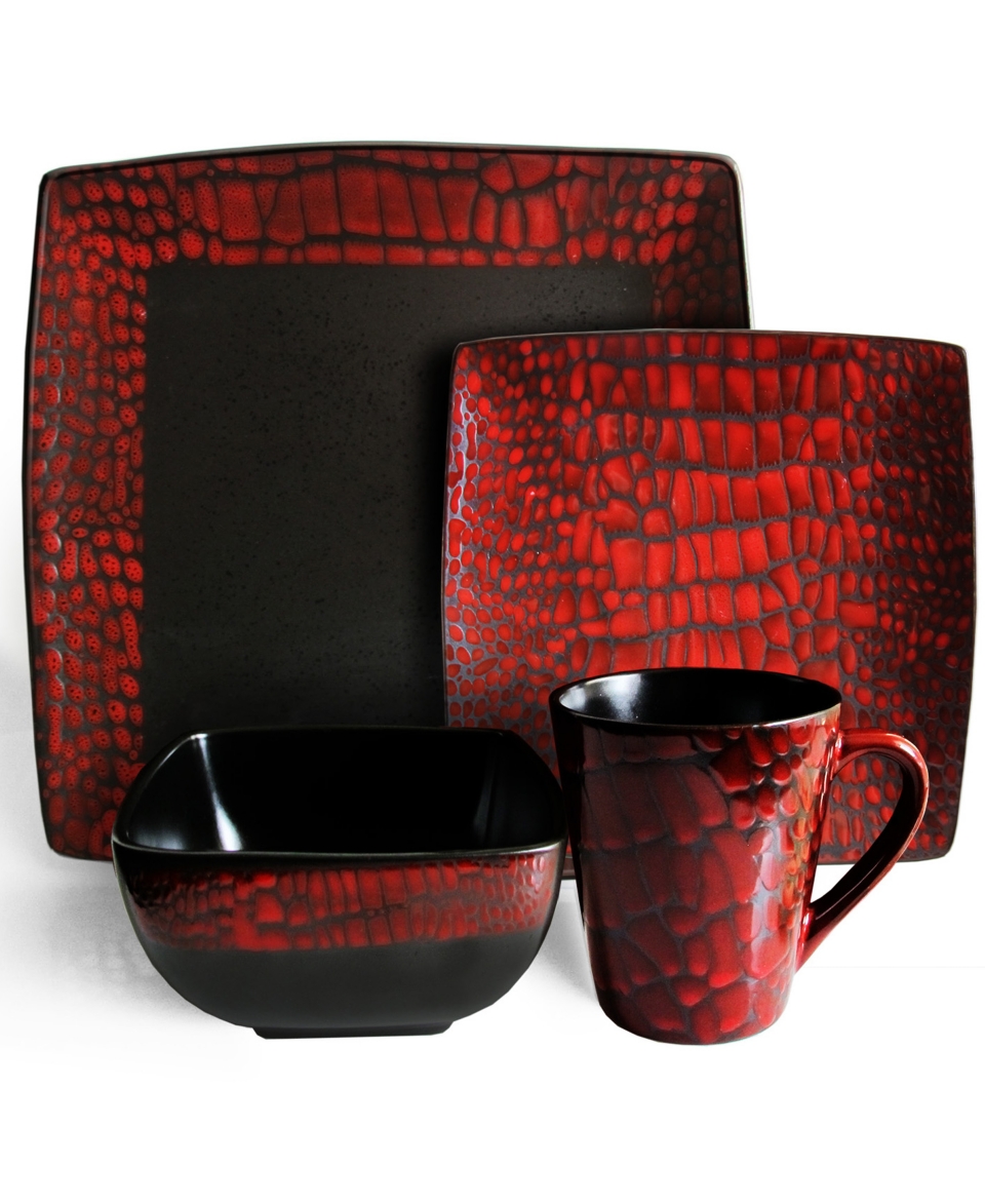 American Atelier Dinnerware, Boa Red 16 Piece Set   Casual Dinnerware