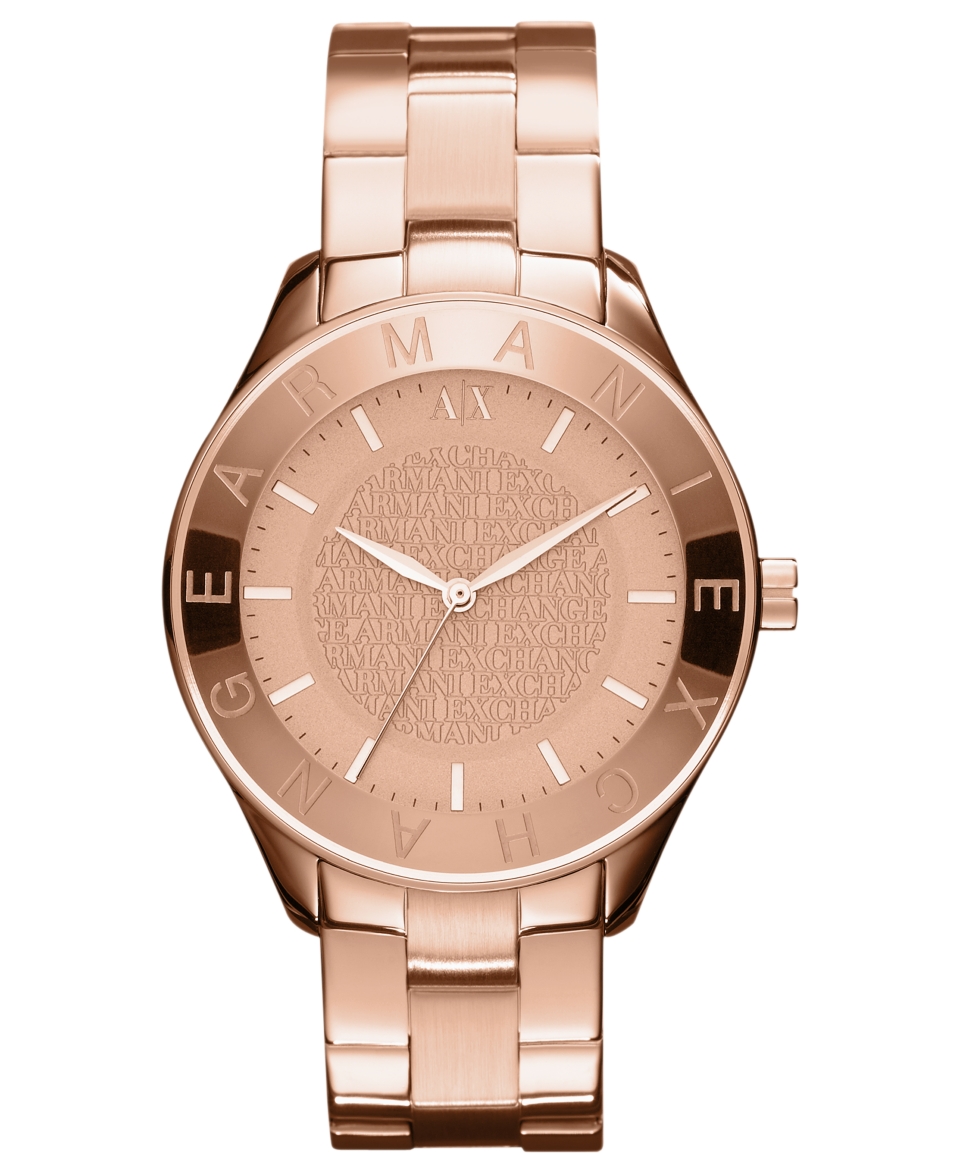 Armani Exchange Watch, Womens Rose Gold Ion Plated Stainless