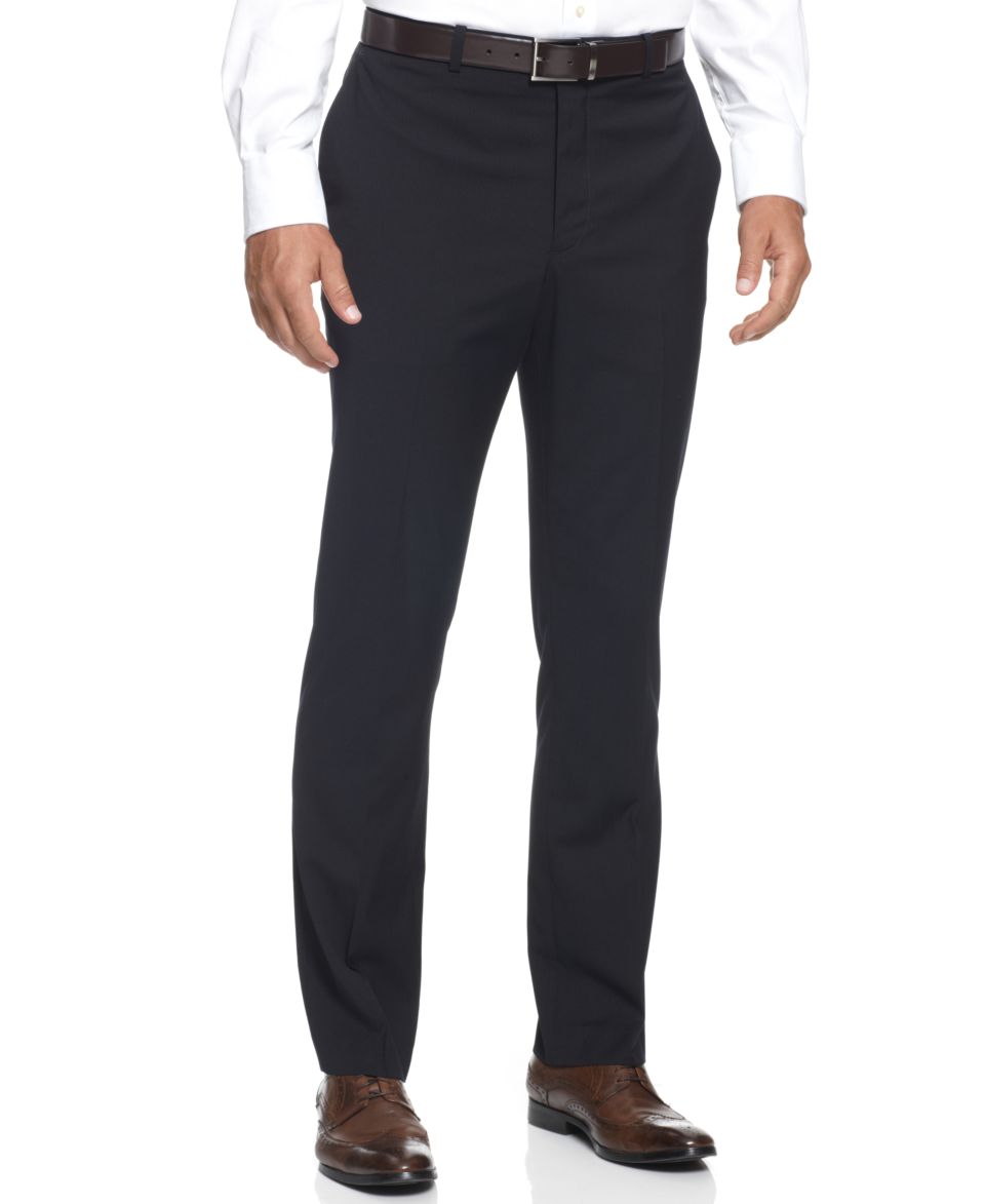 Perry Ellis Portfolio Dress Pants, Black Ice Stripe Slim Fit   Mens