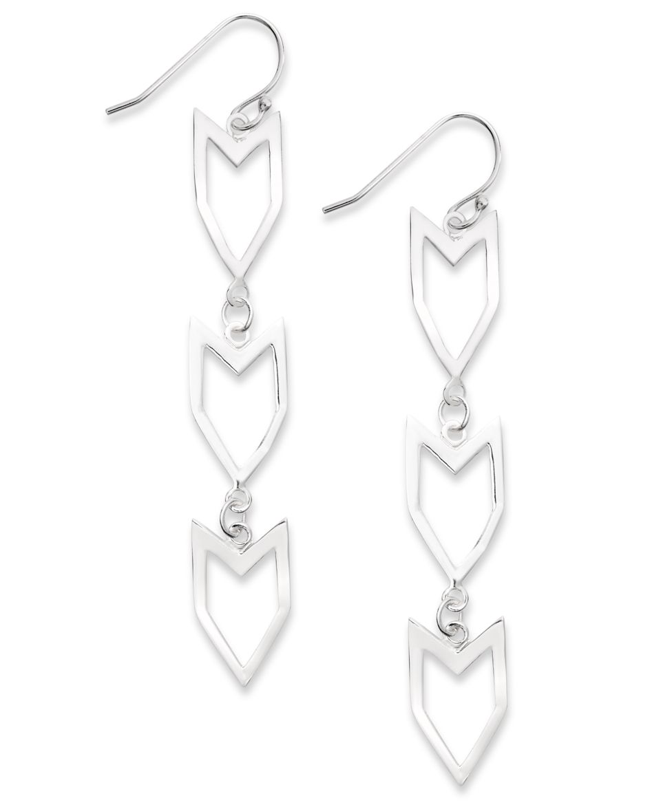 Studio Silver 18k Gold Over Sterling Silver Earrings, Chevron Drop