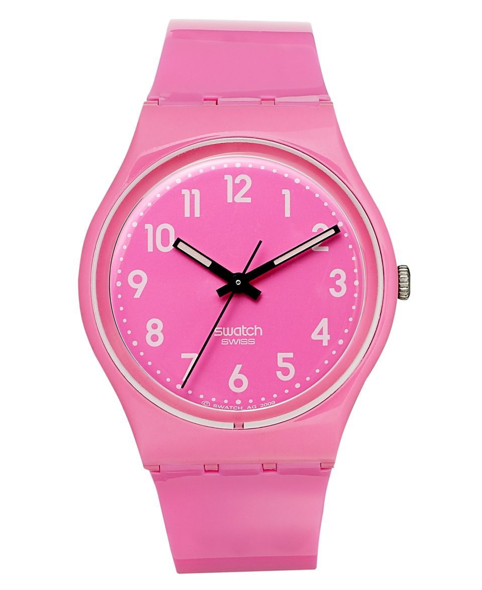 Swatch Watch, Unisex Swiss Dragon Fruit Shiny Pink Polyurethane Strap