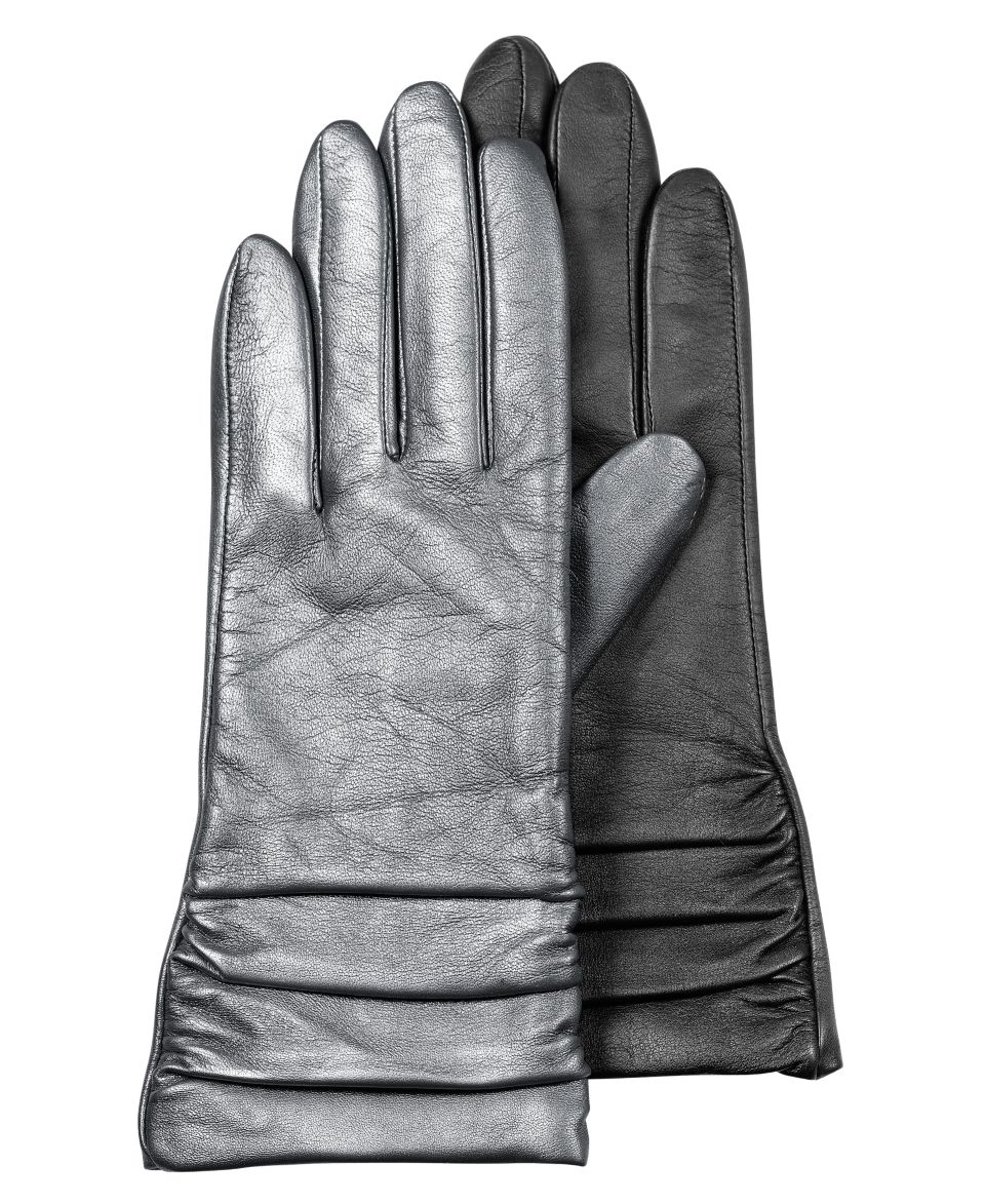 Charter Club Gloves, Cashmere Lined Ruched Leather Gloves