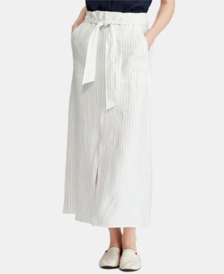 Lauren Ralph Lauren Striped Linen Skirt 