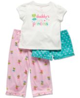 Carter's Baby Set, Baby Girls Daddy's Princess 3-Piece Set, Short, Pant and Short Sleeve Top