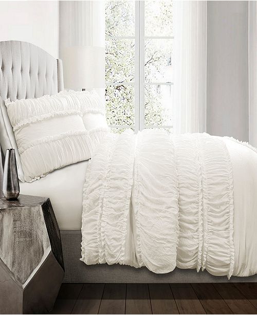 Lush Decor Nova Ruffle 3pc King Comforter Set Reviews Bedding Collections Bed Bath Macy S