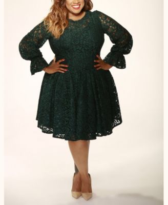 macys green lace dress