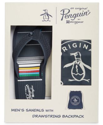 mens penguin flip flops