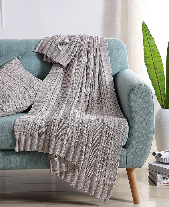 VCNY Home Dublin Cable Knit Throw Blanket & Reviews ...