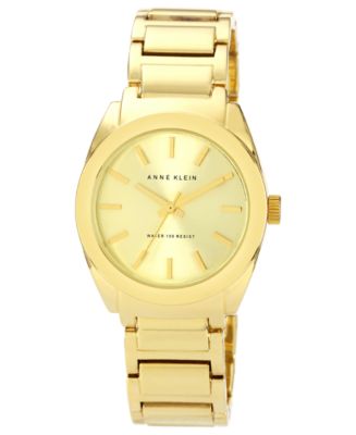 Anne Klein Watch, Women's Gold-Tone Adjustable Bracelet 32mm AK ...