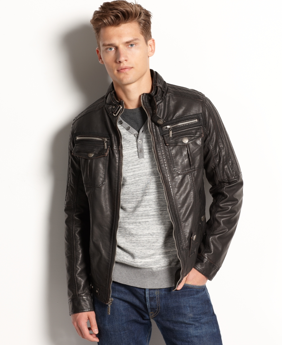 Ray Jacket, Faux Leather Bomber Jacket