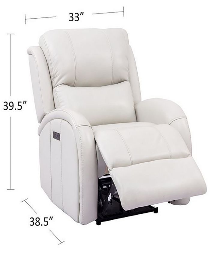 Furniture Leiston Leather Dual Power Recliner With Usb Power Outlet Reviews Recliners Furniture Macy S
