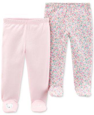 Baby Girls 2-Pk. Cotton Footed Pants 