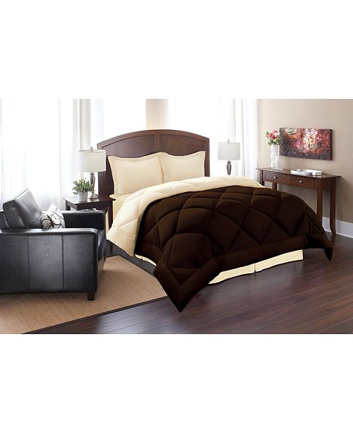 Elegant Comfort All Season Down Alternative Luxurious Reversible 3 Piece Comforter Set Full Queen Reviews Bed In A Bag Bed Bath Macy S