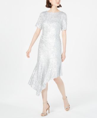 adrianna papell sequin midi dress