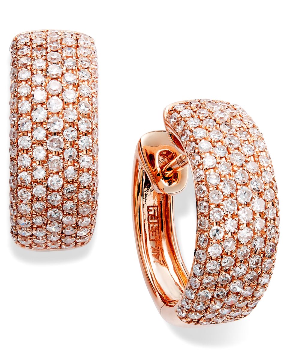 Trio by EFFY Pave Diamond Earrings in 14k Rose Gold (1/2 ct. t.w.)   Earrings   Jewelry & Watches