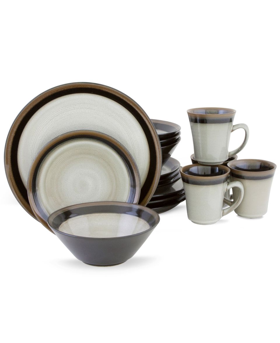 Sango Dinnerware, Florence Black 16 Piece Set   Casual Dinnerware