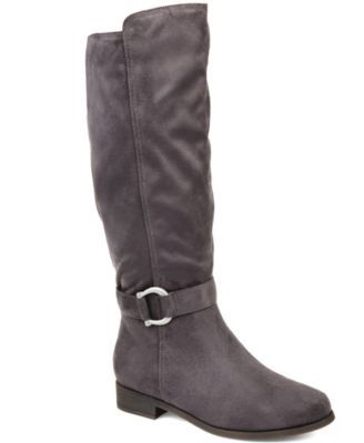 black suede wide calf boots women's