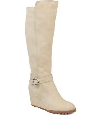 wide calf suede boots