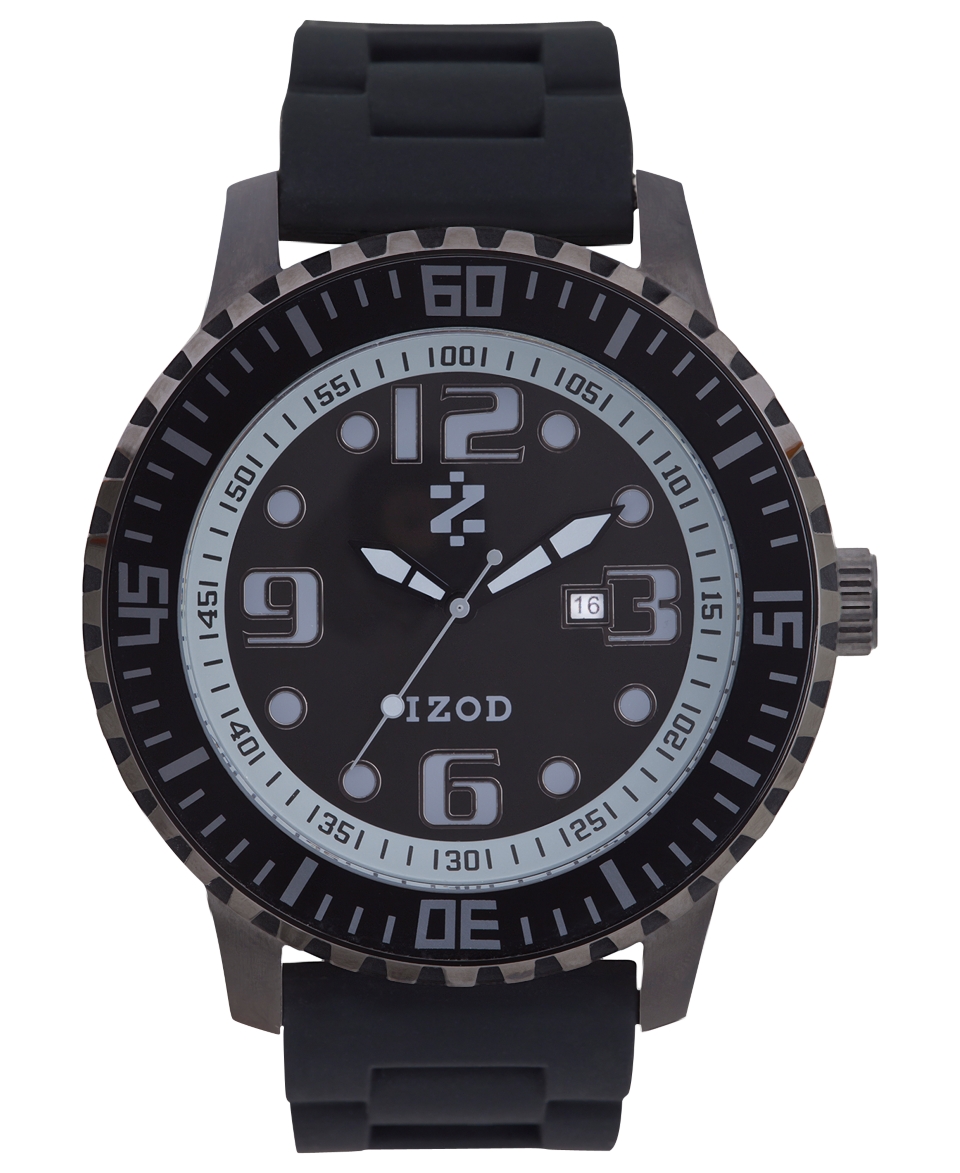 Izod Watch, Unisex Black Ion Plated Stainless Steel Bracelet 55mm IZS5