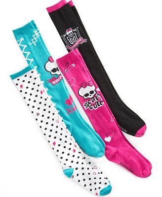 Monster High Kids Socks, Girls 2-Pack Knee-High Socks - Kids - Macy's