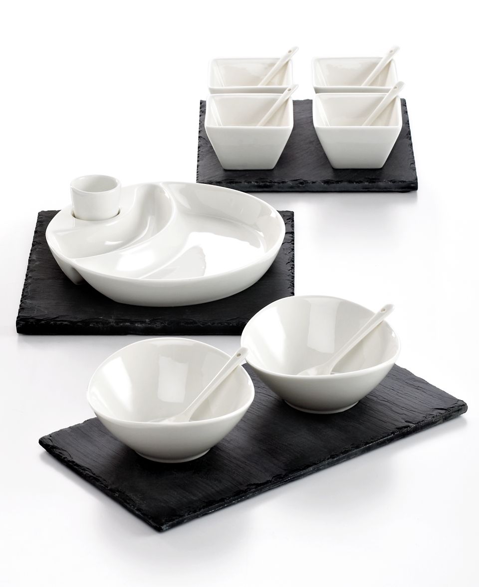 Maxwell & Williams Serveware, White Basics Slate 3 Piece Olive Set